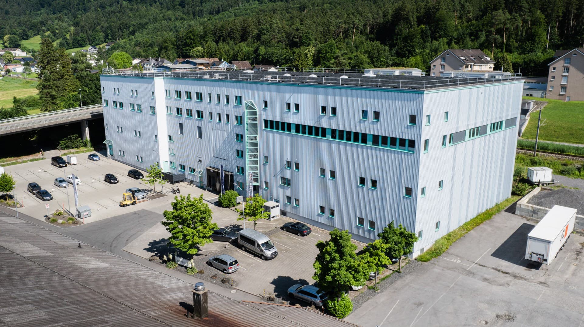 Luftaufnahme des Gardella Industrieparks in Schaanwald